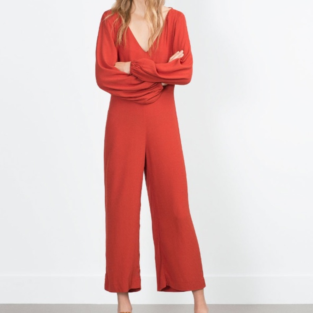 Zara burnt rustic orange color jumpsuit $69.